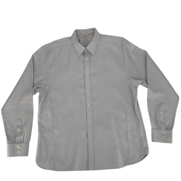 Ted Baker Endurance 17.5 Gray Shirt Superfine Cotton Business Formal‎ Grid - Picture 1 of 9